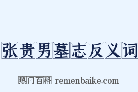 张贵男墓志反义词是什么意思的图片